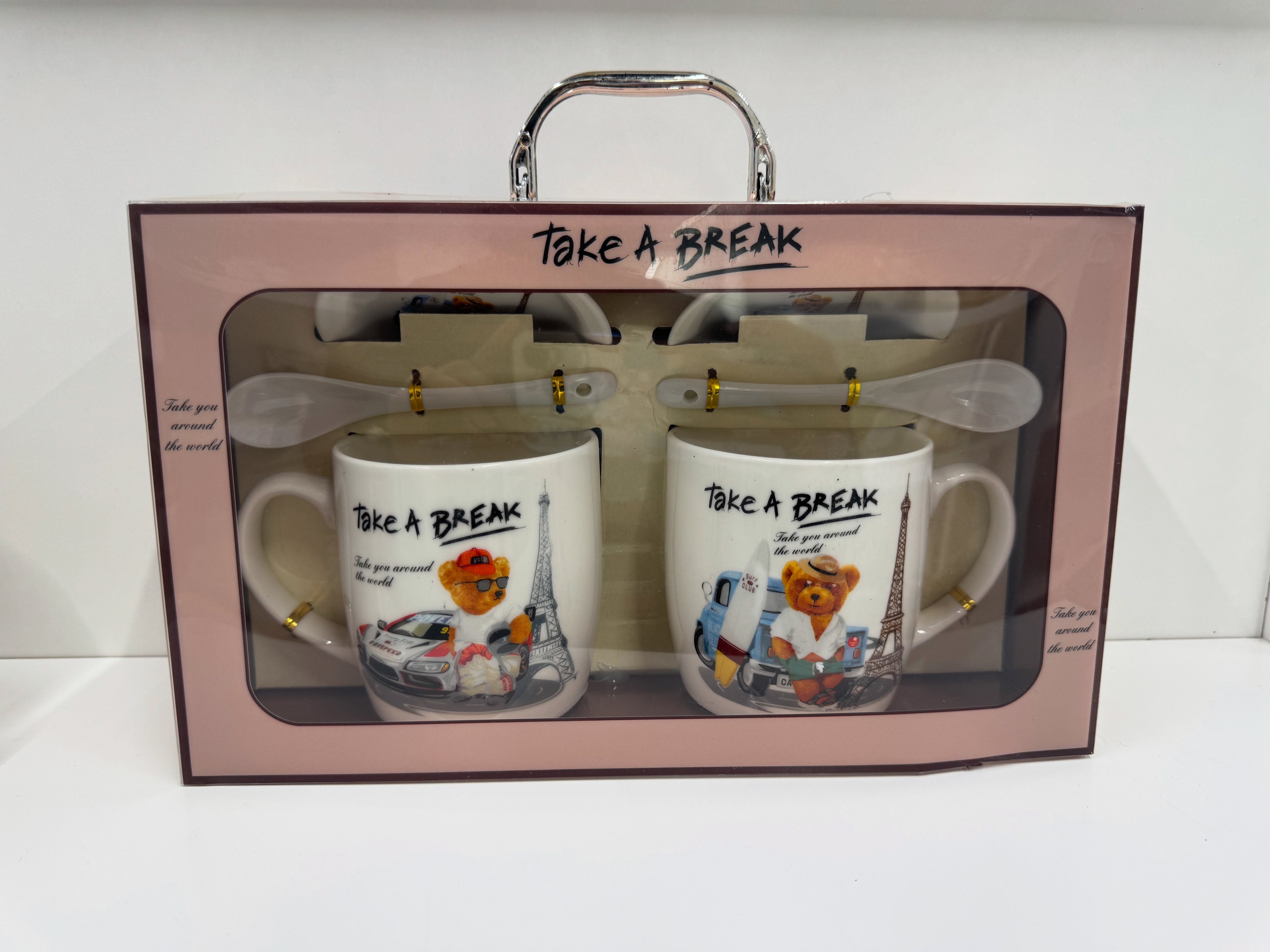 Two mugs with a bear design