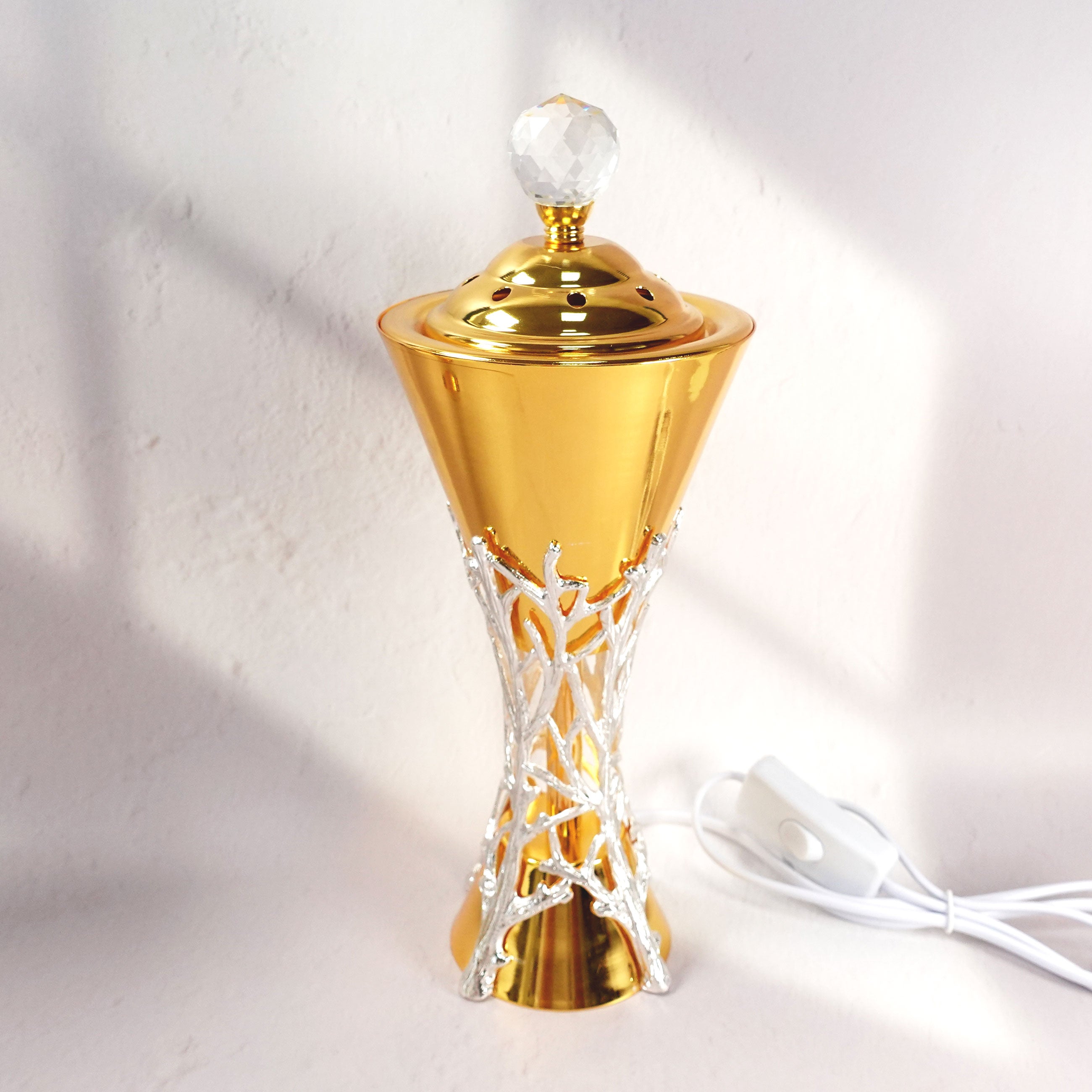 High-end Branch Textured Metal Arabic Electric Incense burner Suitable for Party Decoration Bakhoor Dubai Muslim Incense burner