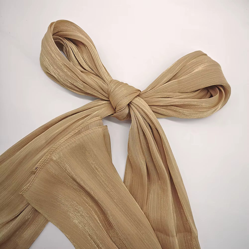 Crinkle Shawl Glitter Plain Breathable Shiny Satin Silk Crepe Hijab Scarf