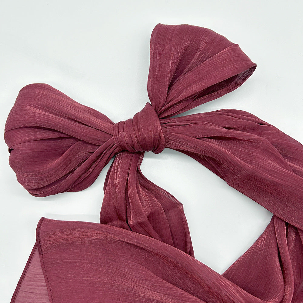 Crinkle Shawl Glitter Plain Breathable Shiny Satin Silk Crepe Hijab Scarf