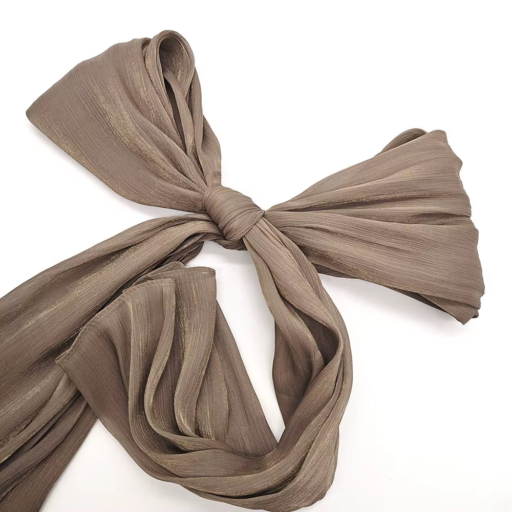 Crinkle Shawl Glitter Plain Breathable Shiny Satin Silk Crepe Hijab Scarf