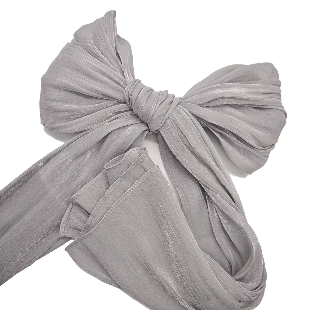 Crinkle Shawl Glitter Plain Breathable Shiny Satin Silk Crepe Hijab Scarf