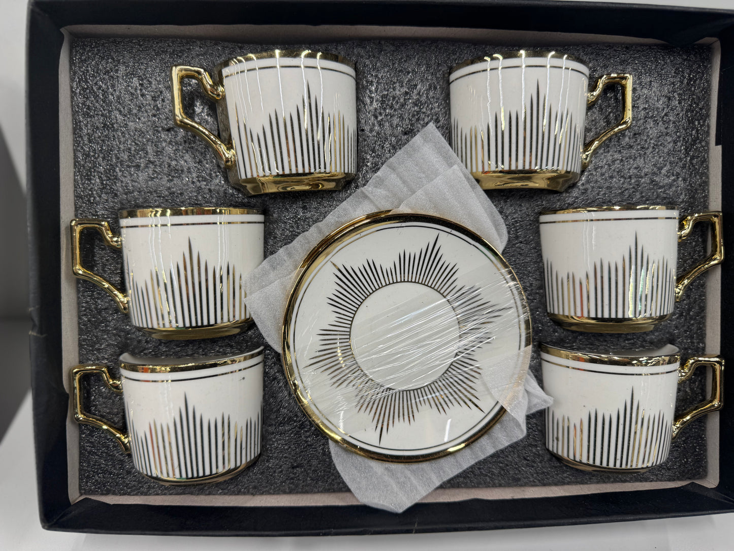 European Electroplated Ceramic Coffee Cup and Saucer Set Middle East Turkish Tea Cup