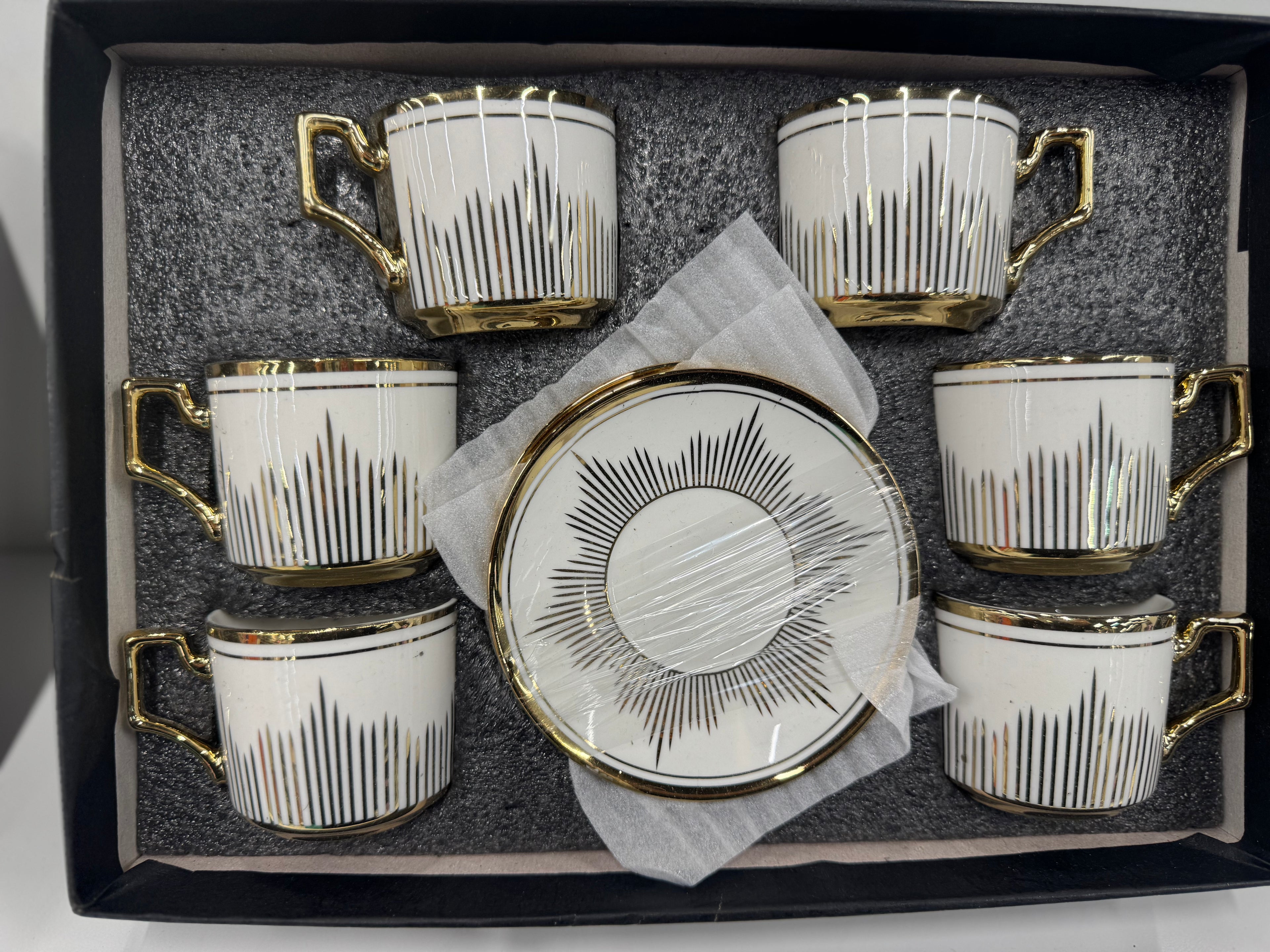 European Electroplated Ceramic Coffee Cup and Saucer Set Middle East Turkish Tea Cup