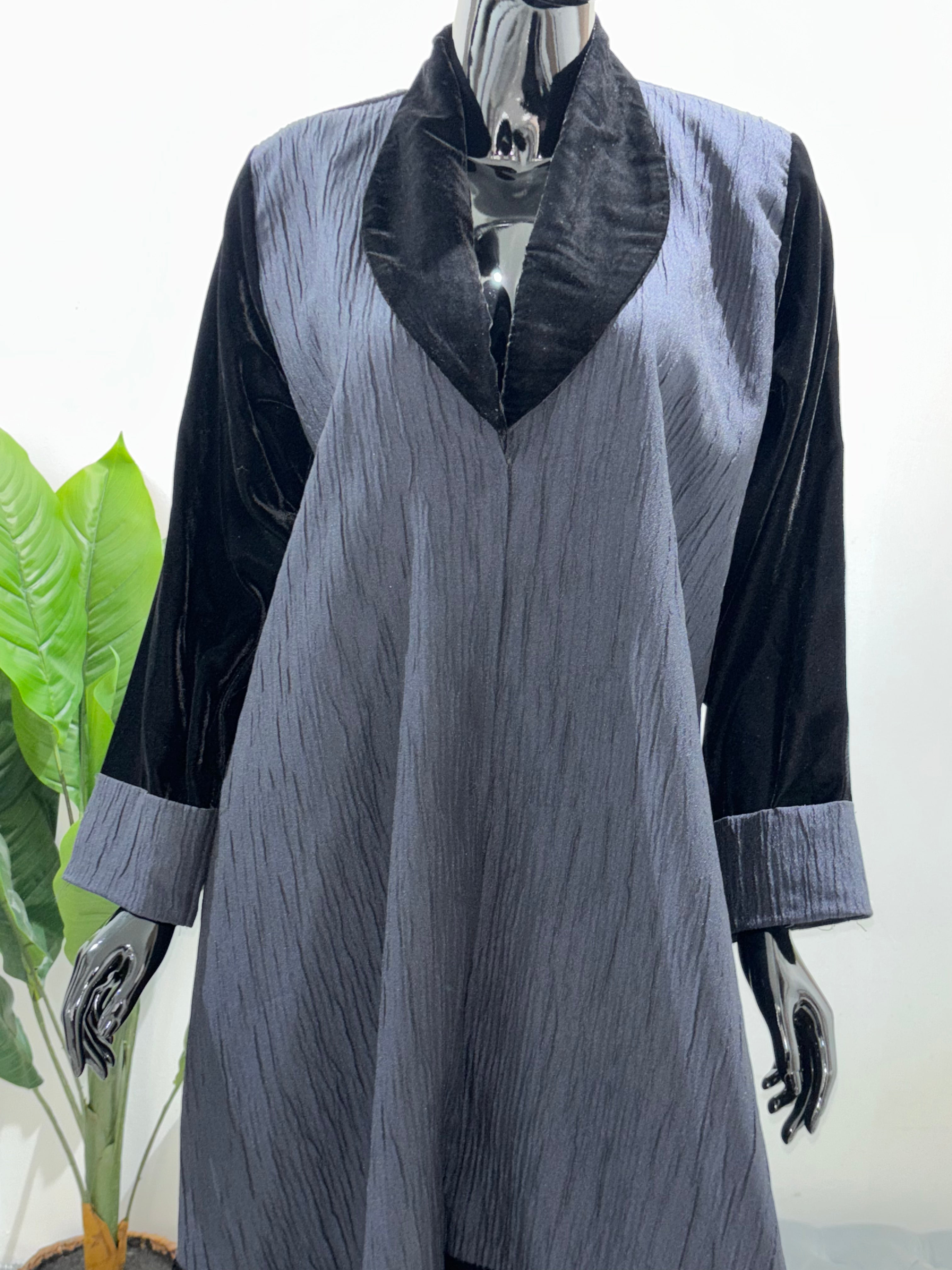 Black and Blue winter Abaya