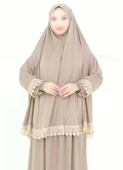 طقم صلاة نسائي دانتيل ليكرا