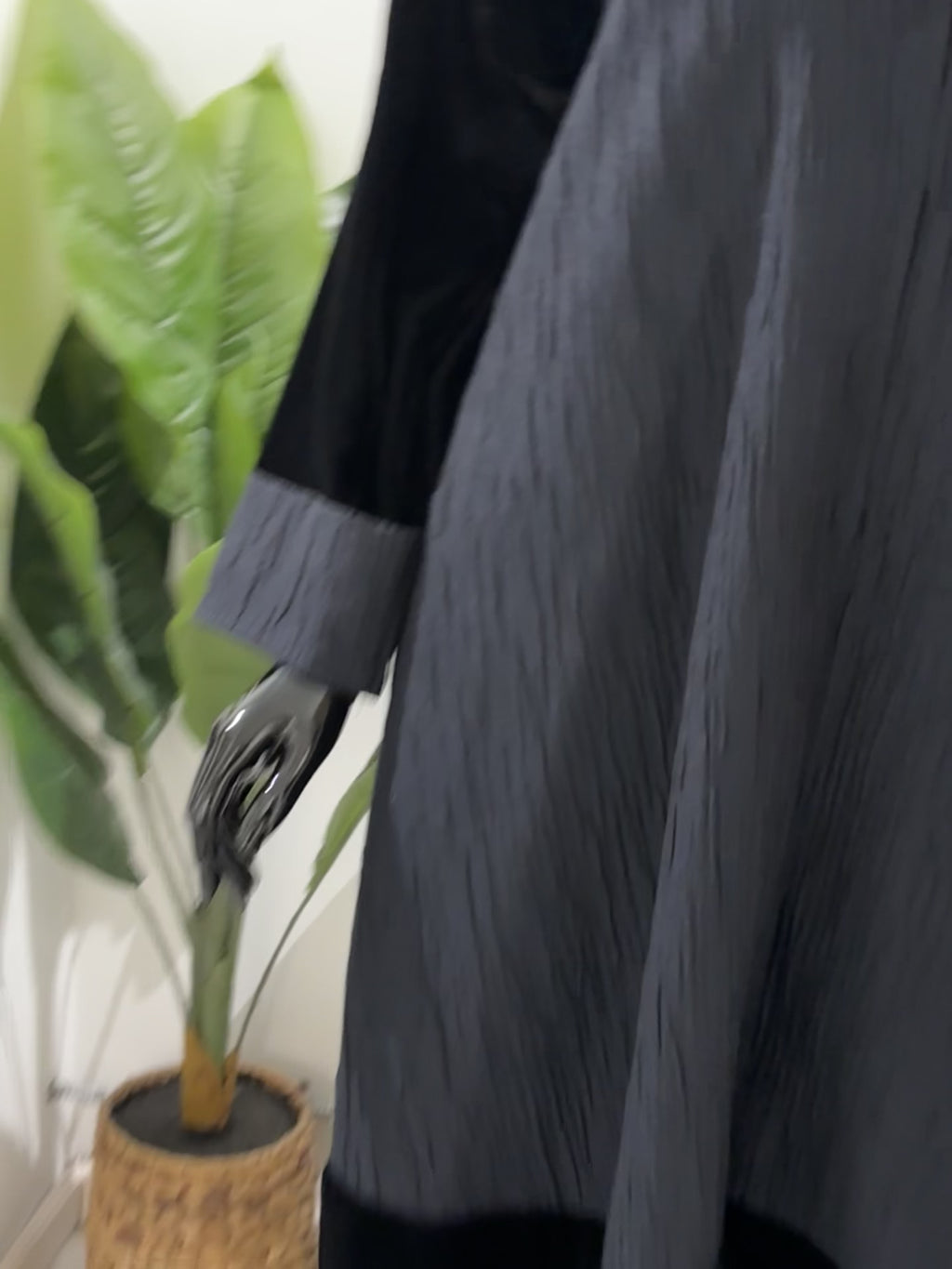 Black and Blue winter Abaya