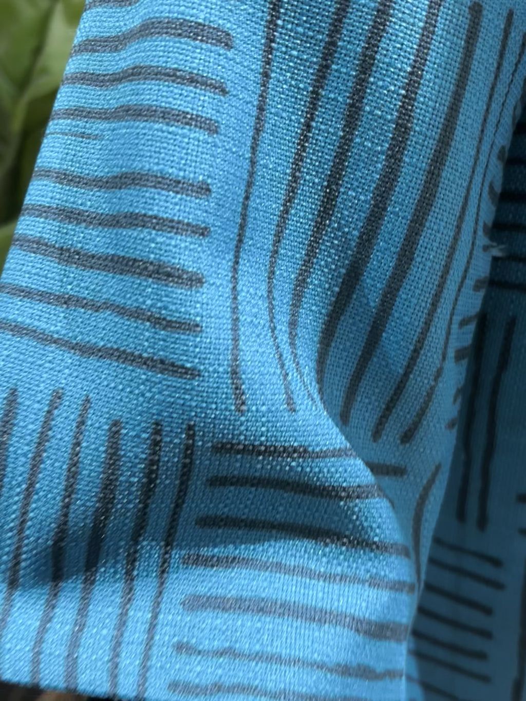 blue with black line abaya