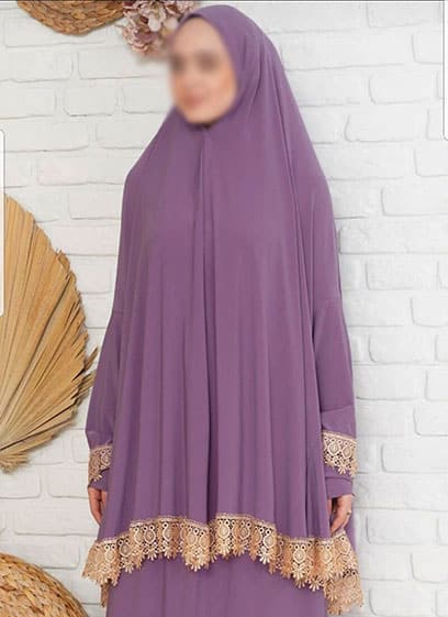 طقم صلاة نسائي دانتيل ليكرا